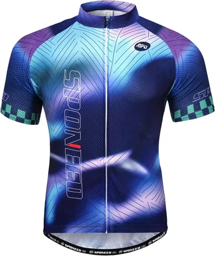 Miniatura 42 de sponeed - Jerséis de ciclismo para hombre, tops, camisas de ciclismo, manga corta, atuendo de ciclismo, chaqueta de ciclismo de cierre completo
