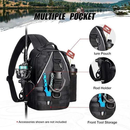 Miniatura 4 de Piscifun Travel X - Bolsa de almacenamiento de pesca resistente al agua para hombres y mujeres, mochila multifuncional de almacenamiento de aparejos