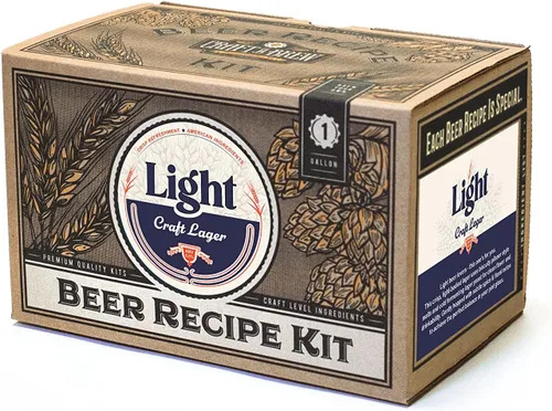 Kit de recetas Craft A Brew - Recarga de Lager ligera - 1 galón - Ingredientes para elaboración de cerveza en casa Light Lager