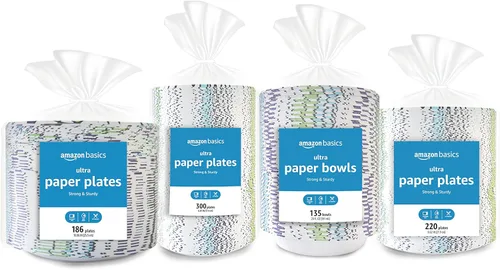 Miniatura 8 de Amazon Basics Ultra - Platos de papel, 8.62 pulgadas, desechables, 880 unidades (4 paquetes de 220)