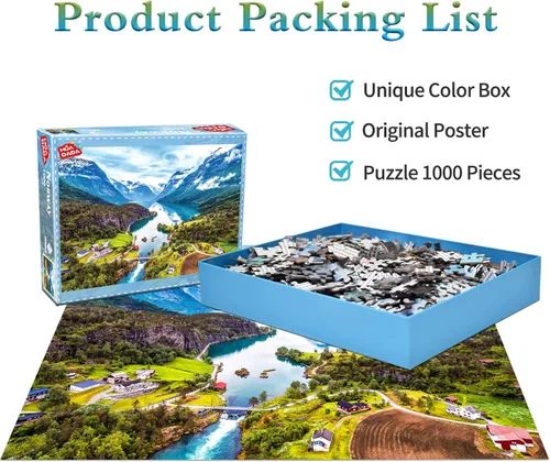 Miniatura 2 de Rompecabezas para adultos de 1000 piezas para adultos, rompecabezas de 1000 piezas, 1000 piezas, Geiranger Fjord Noruega Fiordo Noruega