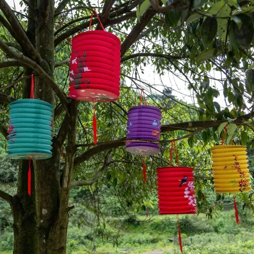 Miniatura 3 de 5 linternas de papel con luces LED, Día de San Valentín, Año Nuevo, chino, primavera, festival, 6.3 pulgadas, faroles de iluminación colgantes