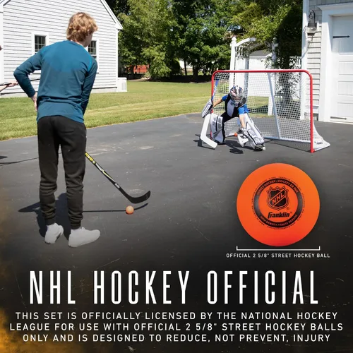 Miniatura 6 de Franklin Sports NHL Kids - Juego de almohadillas de portero de hockey callejero para niños, equipo de entrenamiento de hockey para niños, incluye