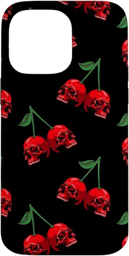 Miniatura 21 de Cute Cherry Skull Pattern Red Scary Skulls Black Background Case for iPhone 17