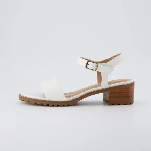 Miniatura 2 de CUSHIONAIRE Sandalia Flynn con tacón de bloque de una banda + espuma viscoelástica, anchos disponibles