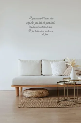 Miniatura 7 de Wall Decals Quote Carl Jung Home Interior Design Art Murals Bedroom Vinyl Stickers Living Room Decor KT146 (22 in x 32 in, lime green)