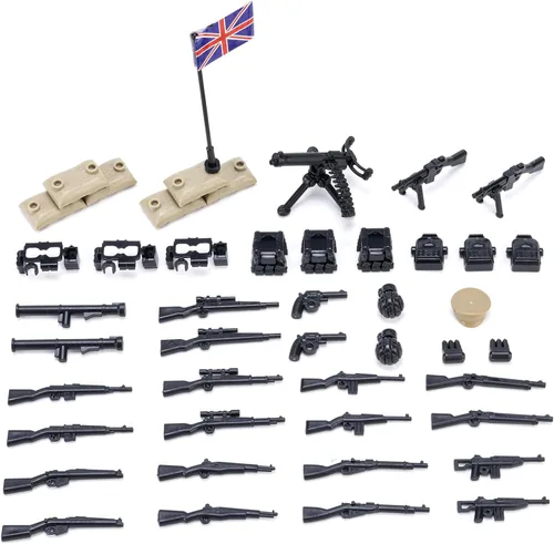 Miniatura 6 de Paquete de armas, accesorios de armas militares, juguetes modelo soldado de la Segunda Guerra Mundial, equipo militar, bloques de batalla