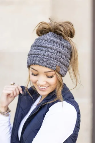 Miniatura 199 de Funky Junque - Gorro para mujer con ranura para cola de caballo
