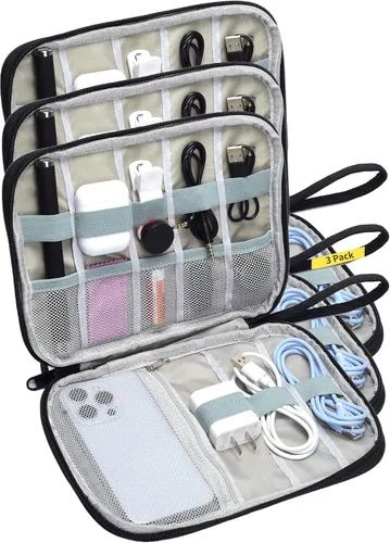 Miniatura 8 de 1 paquete de organizador de viaje electrónico bolsa de almacenamiento de cable de accesorios técnicos