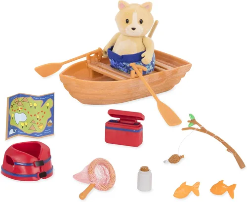 Miniatura 7 de Li'l Woodzeez Juego de soporte de limonada con figura de conejo, juego de juguetes de 25 piezas que incluye comida de juego y accesorios