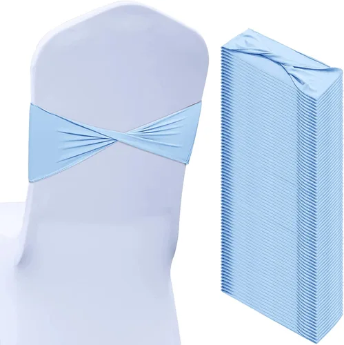 Miniatura 24 de Kinlop 50 Piezas Bandas de Spandex para Sillas Lazos Bandas para Sillas Bandas Deslizantes para Fundas Bandas Elásticas Lazos Sin Hebilla