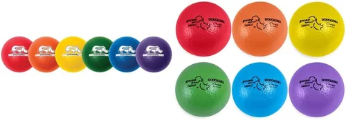 Champion Sports Rhino Skin Dodgeballs: juego básico de 6 pulgadas para niños + juego de 8 pulgadas para niños mayores y adultos