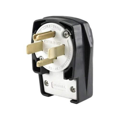Hubbell Agl Strt Blade Plug,Blk,30 A,Stnd,14-30P HBL9432C - 1 Cada