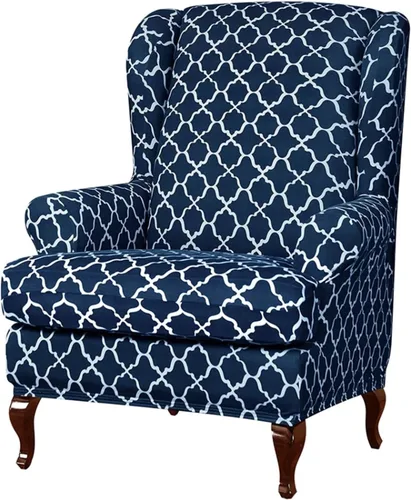 Miniatura 25 de Eco-Ancheng Funda para silla Wingback, 2 piezas, respaldo de ala, fundas de elastano para sillón con respaldo de ala, fundas para sillón con parte