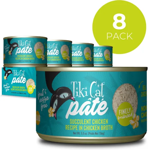 Miniatura 2 de Tiki Cat Luau Pate, receta de pollo suculento en caldo, nutrición equilibrada sin granos, comida enlatada húmeda para gatos, para todas las etapas