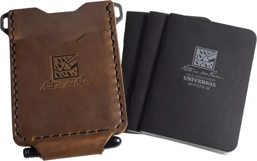 Miniatura 10 de Rite in the Rain SHERPA - Kit de cartera de cuero genuino para cuadernos, 6.875 x 3.75 pulgadas. Incluye un bolígrafo de bolsillo EDC y un paquete