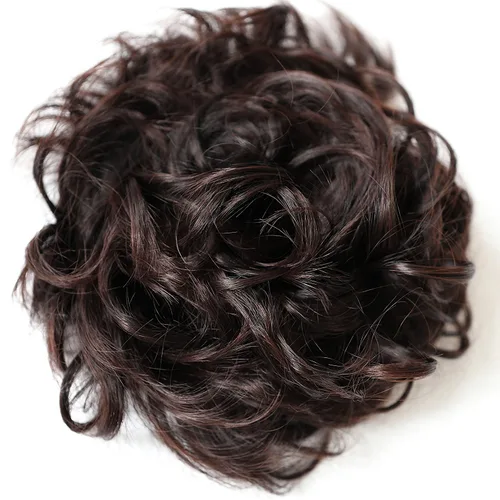 Miniatura 17 de CAISHA Postizo de Cabello, Envoltura de Cabello, Fibras Sintéticas Resistente al Calor, Rizado Desordenado, Recogido, Negro HW6