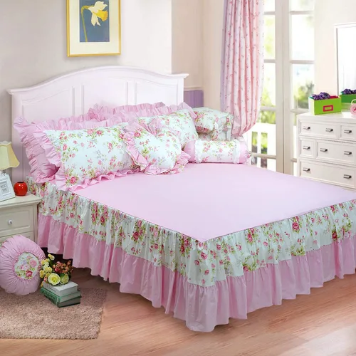 Miniatura 4 de FADFAY Juego de funda de edredón rosa desgastada, colección de ropa de cama floral rosa, elegante juego de funda de edredón de encaje de princesa