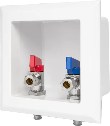 EFIELD Pex Caja de salida de grifo premontada, entrada Pex de púas de 1/2 pulgada con válvula de bola de 1/4 vuelta instalada para suministro de