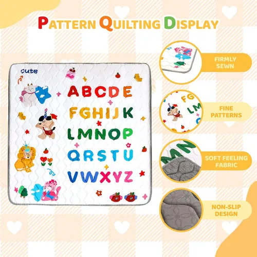Miniatura 4 de RONGFA Alfombra de juego para bebé para suelo, 50 x 50 pulgadas, espuma gruesa, suave, acolchada, para bebé, tapete para corralito para niños