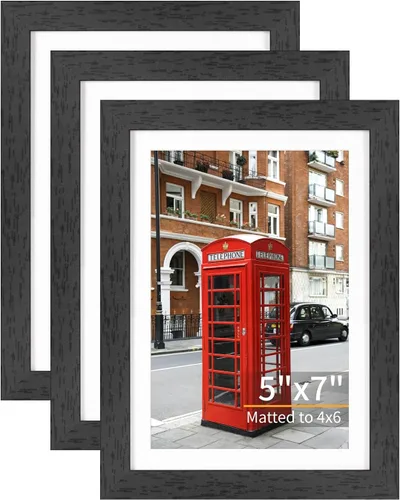 Miniatura 23 de ATOBART Juego de 3 portarretratos de 4 x 6, marco de fotos de madera negra para pared y mesa, se adapta a 3.5 x 5 pulgadas con paspartú o 4 x 6 sin
