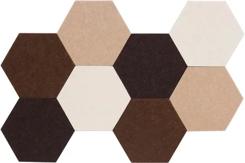 Miniatura 12 de LAJAR 8 Piezas de Azulejos Hexagonales de Fieltro para Tablero de Anuncios, Azulejos de Fieltro Autoadhesivos para Pared para Fotos, Imágenes, Negro