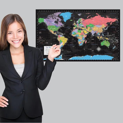 Miniatura 5 de Conjunto de pósteres de mapas del mundo y Estados Unidos laminados de Palace Learning - 18 x 29 pulgadas - Mapas de pared del mundo y Estados Unidos