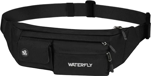 WATERFLY - Riñonera pequeña con correa para el hombro: bolsa delgada y ligera con 5 bolsillos para la cintura y la cadera, para mujeres y hombres,
