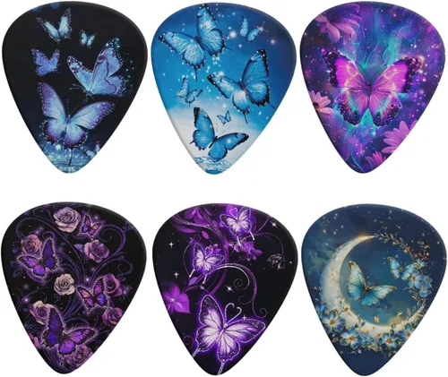 Miniatura 8 de KEIAHUAN Cool Skull - Púas de guitarra – Plectros triángulos clásicos para bajos, guitarras acústicas y eléctricas – Púas pesadas para guitarristas