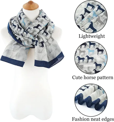 Miniatura 3 de E-Clover Bufanda de moda para mujer, bufandas ligeras, chal para primaveraverano e invierno