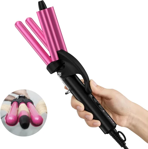 Miniatura 7 de FARERY Plancha de Rizar Mini Onduladora, 1/2 Pulgada, Rizador de Cabello para Mujeres con Ondas de Playa, Infundido con Queratina y Aceite de Argán