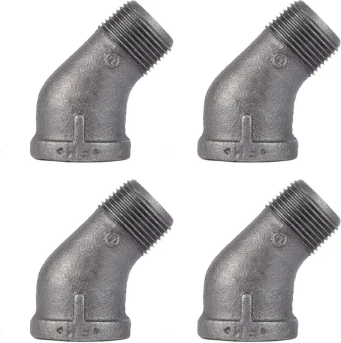 Miniatura 11 de PIPE DECOR - Brida de piso cuadrada de 1 pulgada, paquete de 4 unidades, hierro maleable, compatible con tubos de plomería de acero negro de un