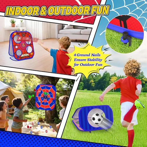 Miniatura 4 de Juego de Lanzamiento de Bolsas de Frijoles Araña, Tablero de Cornhole 3-en-1, Juguetes al Aire Libre para Niños, Actividad de Fiesta Familiar