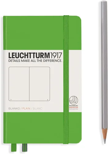 Miniatura 10 de LEUCHTTURM1917 - Cuaderno mediano A5 de tapa blanda, 123 páginas numeradas para escribir y llevar un diario (color negro, cuadriculado)