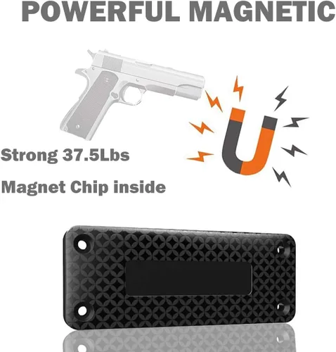 Miniatura 5 de Soporte magnético para pistola y funda de 37.5 libras para camión, armario oculto de goma, imán oculto para pistola para terreno resistente