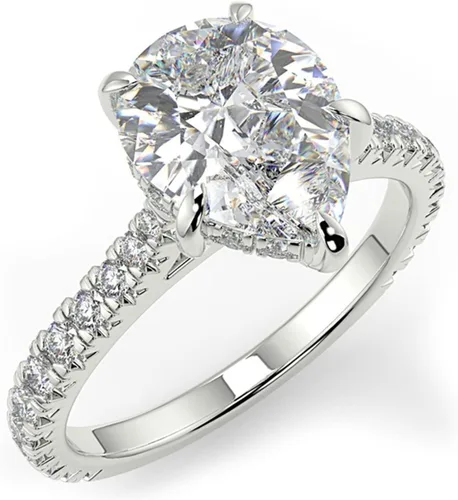 Miniatura 15 de WSX - Anillo de compromiso de oro de 10/14/18 quilates de 2 quilates para mujer, diseño de lágrima personalizada, moissanita, promesa de boda