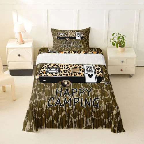 Miniatura 37 de Erosebridal American Flag Bed Sheets Twin Army Green Camo Deep Pocket Fitted Sheet for Kids Boys Girls Bear Claw Hunting Theme Bedding Set Camoflage