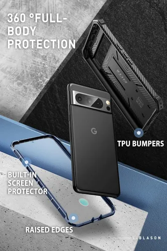 Miniatura 4 de i-Blason Funda para Google Pixel 8 Pro con protector de pantalla integrado [compatible con identificación de huellas dactilares] Funda protectora