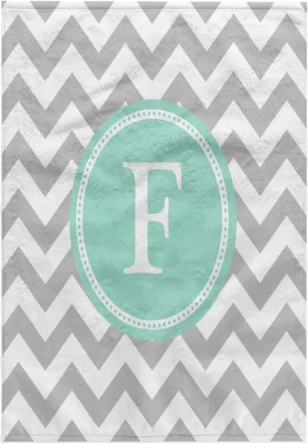 Miniatura 16 de 3dRose Toalla, Letra C Gris y Blanco Chevron con Monograma Menta Personal Inicial C