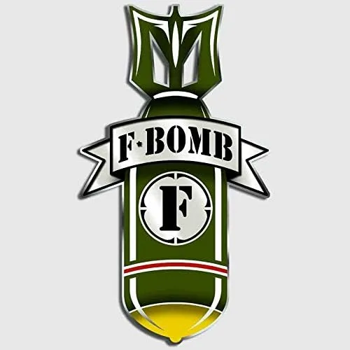 Miniatura 2 de Calcomanía militar de motocicleta con bomba F para coche, ventana, vinilo para botella de agua, teléfono, 4 pulgadas х 2.25 pulgadas
