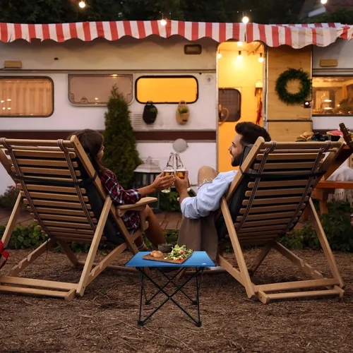 Miniatura 2 de VILLEY - Mesa auxiliar de aluminio portátil, ultraligera y plegable con bolsa de transporte, para acampar, cocinar al aire libre, picnic