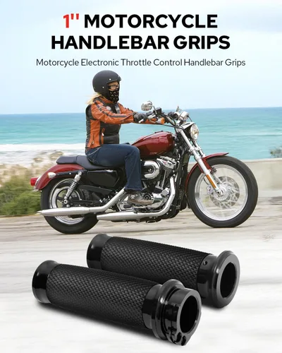 Benlari Empuñaduras de manillar de 1 pulgada, empuñaduras de mano del acelerador de cable, empuñaduras de goma antideslizantes para motocicleta