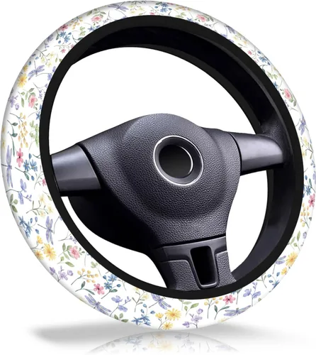 Miniatura 7 de Funda para volante de automóvil, de neopreno elástico transpirable antideslizante de 15 pulgadas, protector para volante de automóvil para mujeres