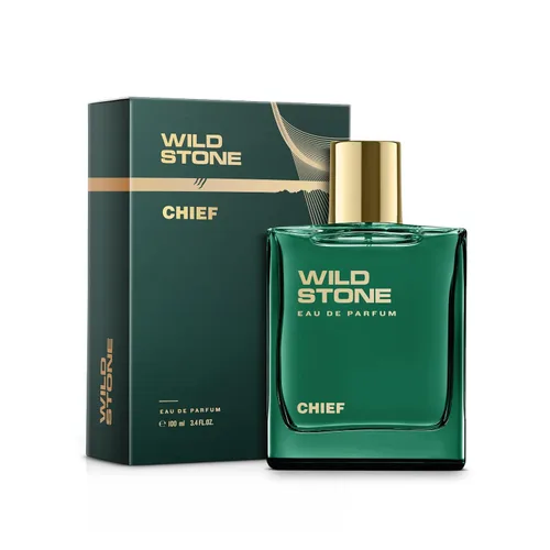 Wild Stone Chief Eau De Parfum | 3.38oz, 3.4 fl oz | Perfume EDP de lujo para hombres | Fragancia intensa de larga duración | 100% aroma líquido