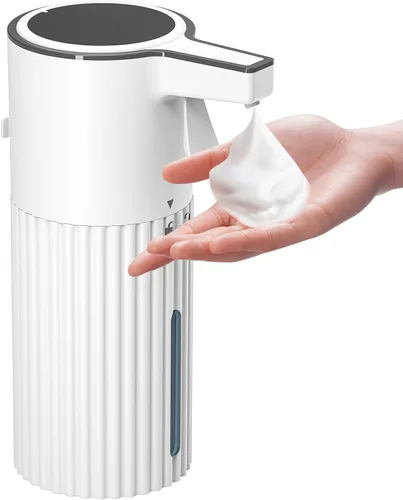 Push-Activated Automatic Foaming Soap Dispenser,Soap Dispenser for Kitchen,Continuous Flow Control 400ml Capacity,AA Battery Powered Waterproof