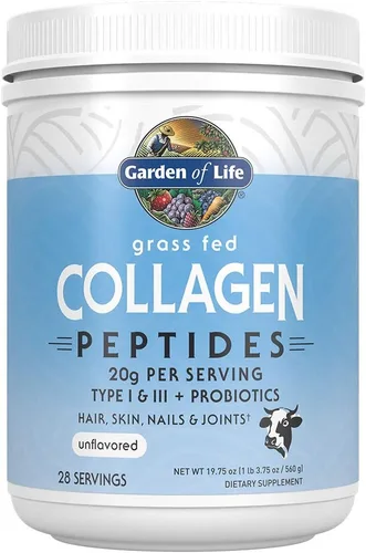 Miniatura 5 de Garden of Life Proteína deportiva vegana orgánica en polvo y péptidos de colágeno alimentados con pasto, 19.75 onzas