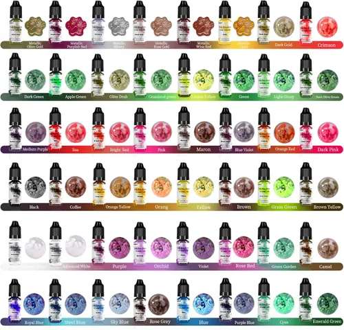 Miniatura 2 de Juego de tinta de alcohol – 48 botellas de colores vibrantes de alta concentración de tinta a base de alcohol, tinte de color de pintura de resina