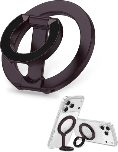 Miniatura 8 de Soporte de agarre para teléfono MagSafe de doble cara con anillo magnético ajustable para dedo y soporte lateral en bucle para iPhone 17/16 Pro