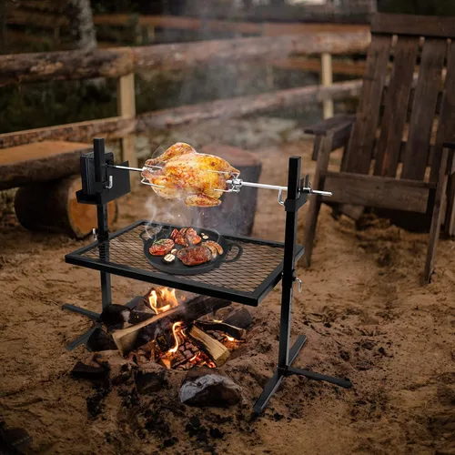 Miniatura 6 de Onlyfire Sistema de Parrilla Rotisserie Ajustable para Acampar al Aire Libre y Kit de Asador con Motor Portátil de CC de 3V y Varilla de Asador