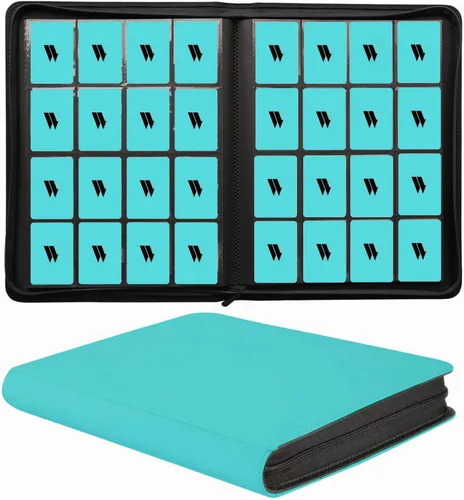 Miniatura 14 de Carpeta para tarjetas de 16 bolsillos, más de 1000 carpetas de tarjetas coleccionables con cremallera de alta calidad, álbum de bolsillo de doble